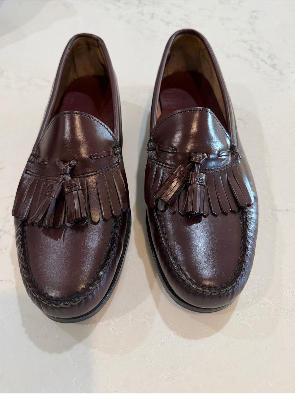 Men's Dexter Tassel Kiltie Loafers in Dark Burgundy